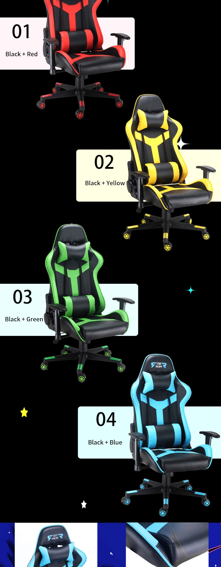 Home Esports Chair Comfortable Ergonomic Office Chair Seat Anchor Racing Esports Chair Can Lie up and Down Computer Chair