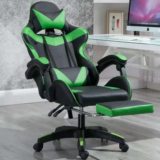 Breathable Fabric Racing Style PC Massage Lumbar Support Adults Gaming Chair